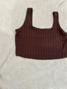 Offline Aerie Brown Halter Crop top  Med